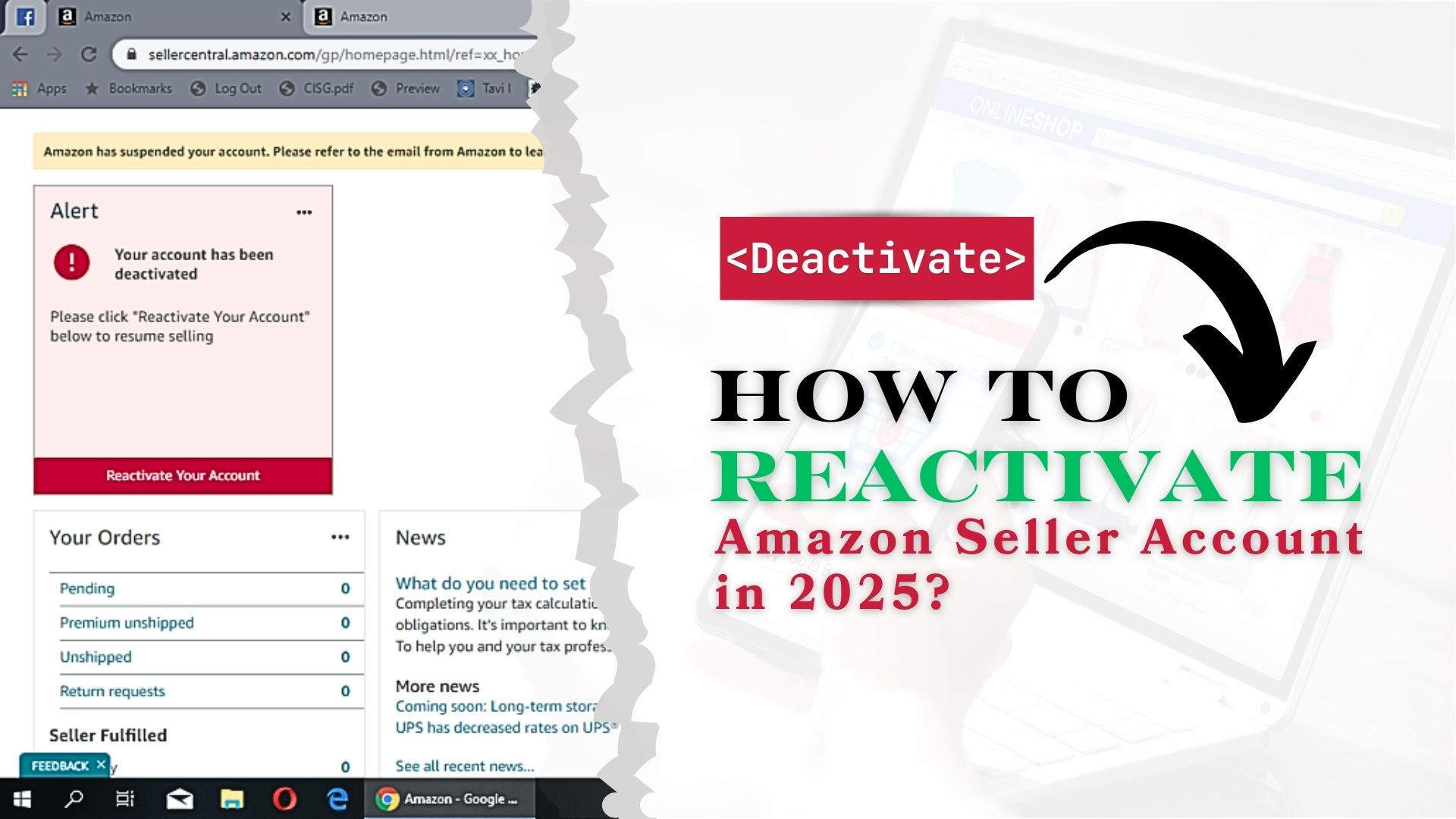 reactivate Amazon seller account